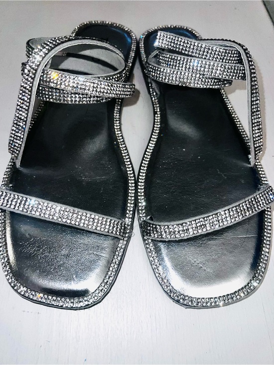 TOP Moda Shoes - TOP Moda Silver Rhinestone Flat Sandals